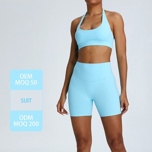 2025 Women's Butt-Lifting Yoga Set – High-Waist Shorts & Hollow-Out Halter Bra (Quick-Dry, Non-See Through)